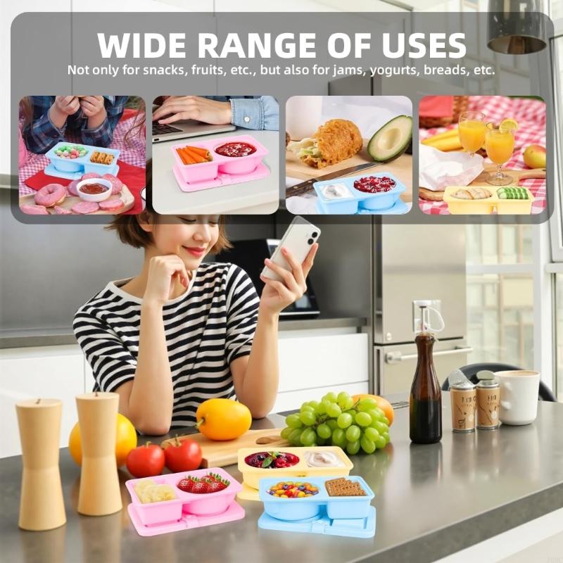 Meal Prep Easy - Recipiente armazenamento alimentos silicone empilhável, vedação