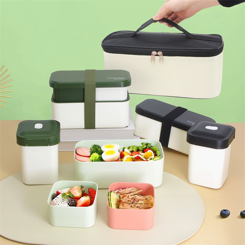 Meal Prep Japanese - Lancheira com compartimento duplo, recipiente bento