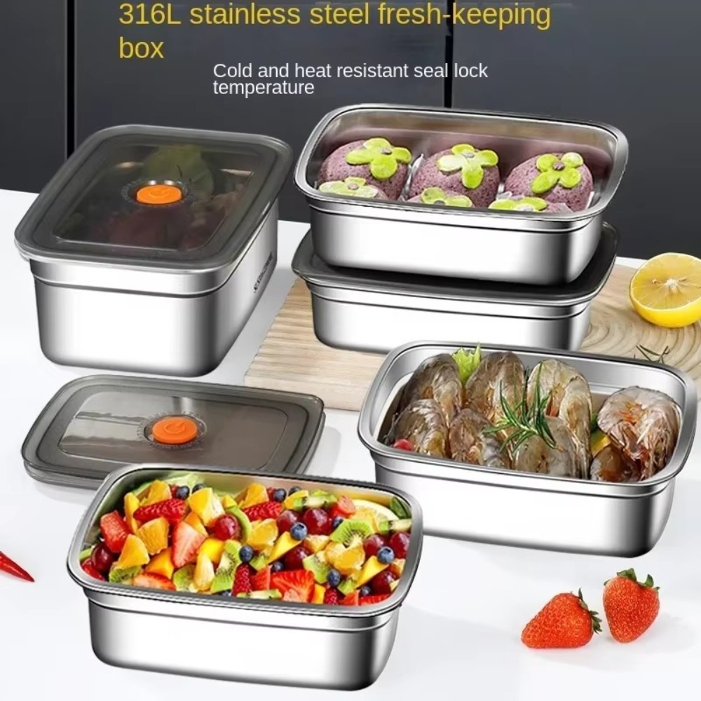 Meal Prep Microwave - Lancheira de acampamento em aço inoxidável,