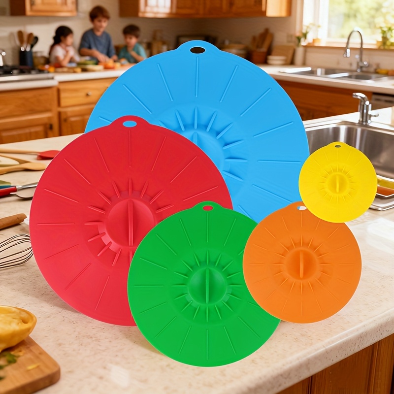 Meal Prep Microwave - Conjunto de 5 Tampas de Silicone,