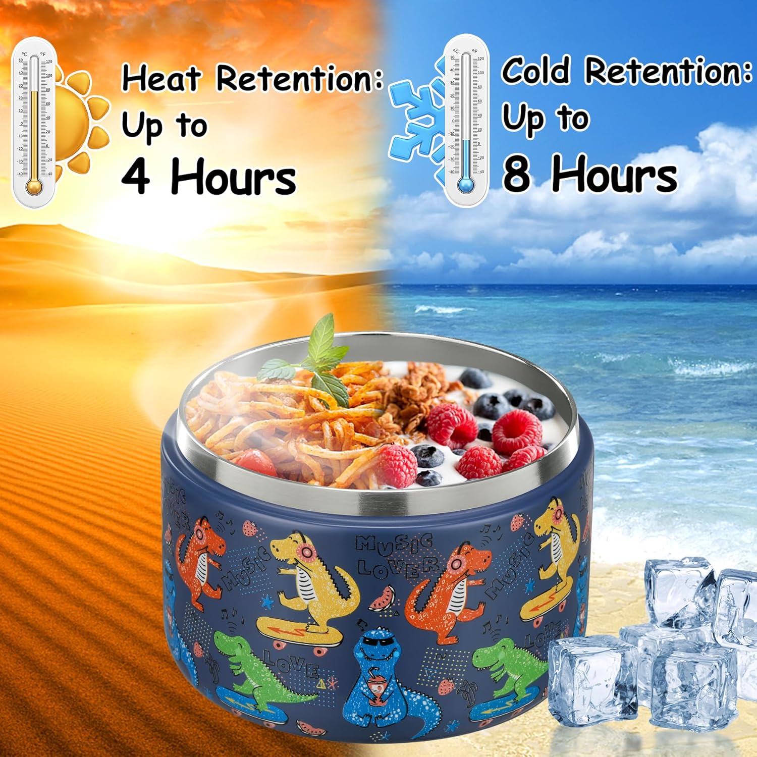 Meal Prep Soup - Pote Térmico Isolado de 12oz com