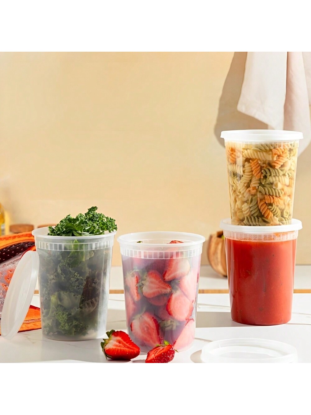 Recipientes de plástico com ta - Meal Prep Soup avaliação e preço