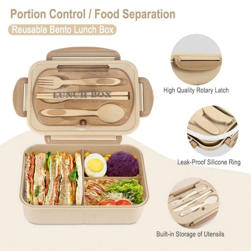3 peças/1 peça Caixa de Almoço - Meal Prep Microwave avaliação e preço