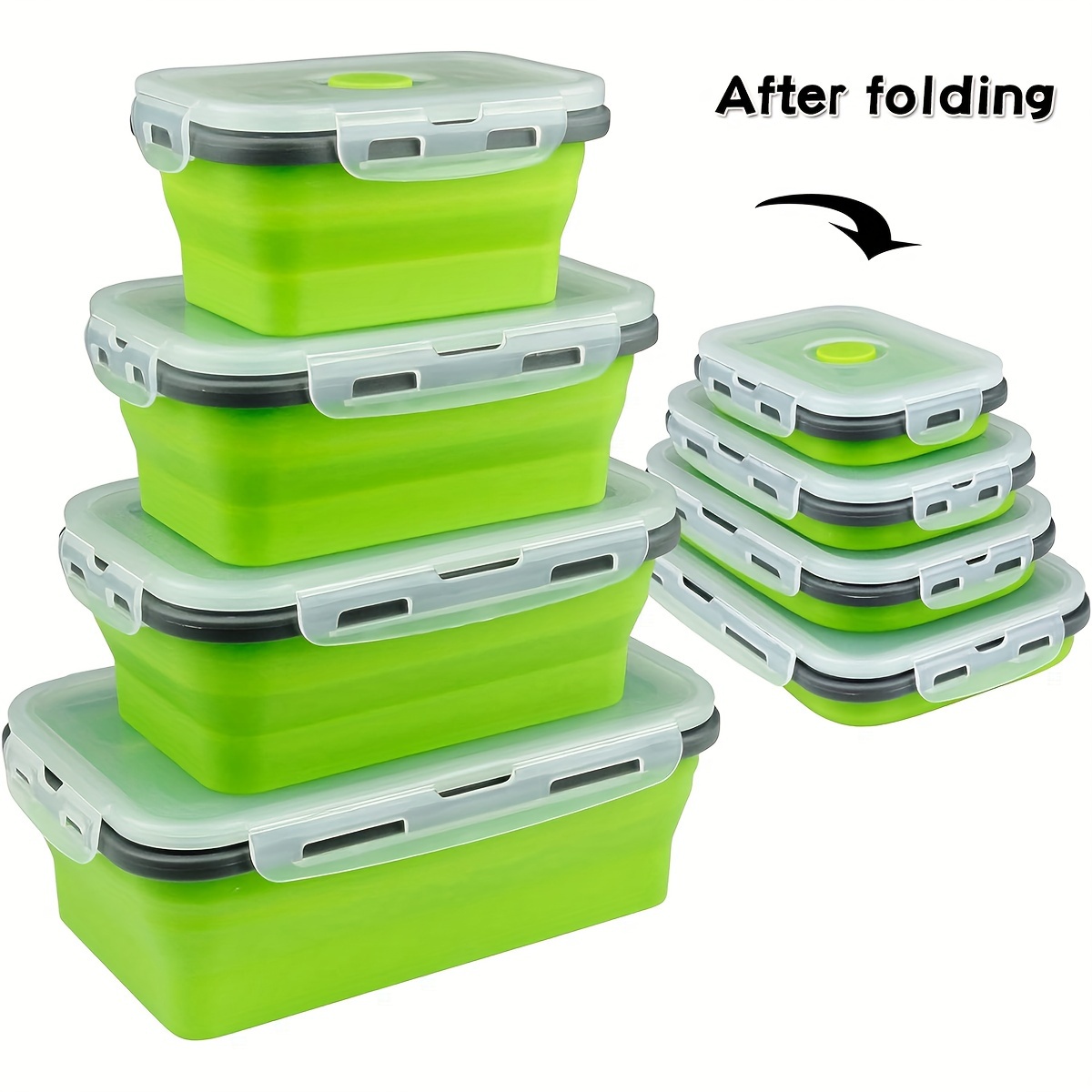 1/4 pçs dobrável silicone lanc - Meal Prep Microwave avaliação e preço