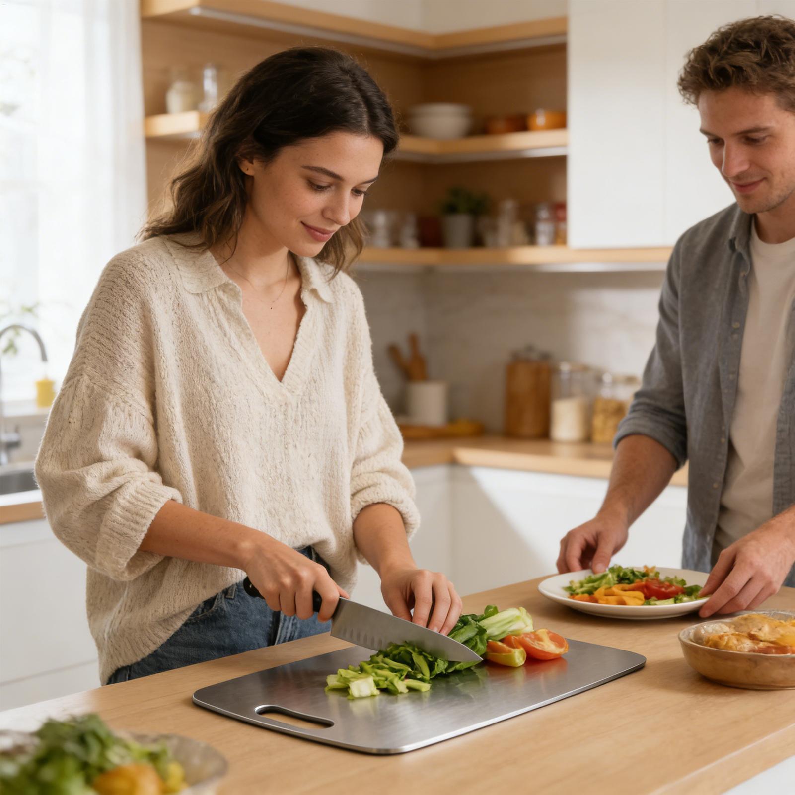 Tábua de Corte de Aço Inoxidáv - Meal Prep Cutting avaliação e preço
