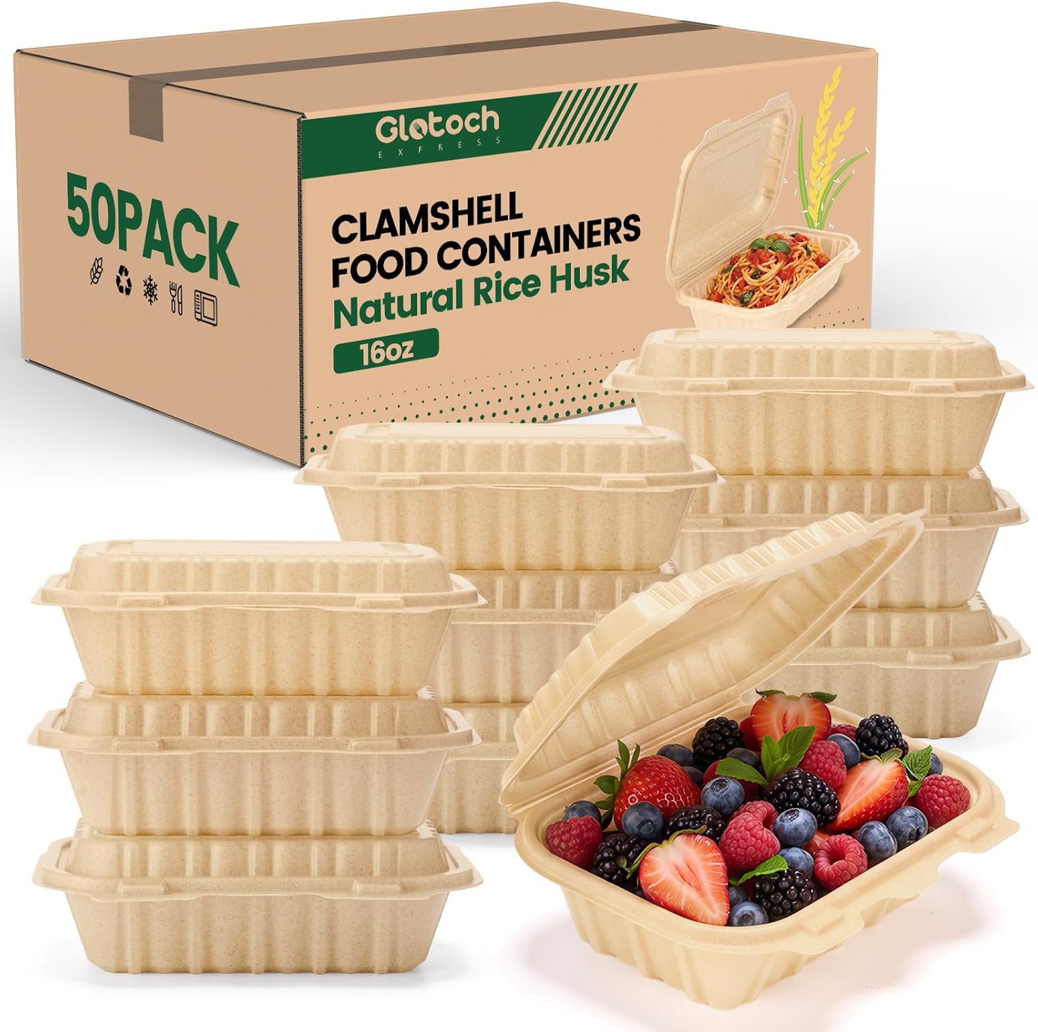 Pacote com 50 Recipientes Clam - Meal Prep Microwave avaliação e preço