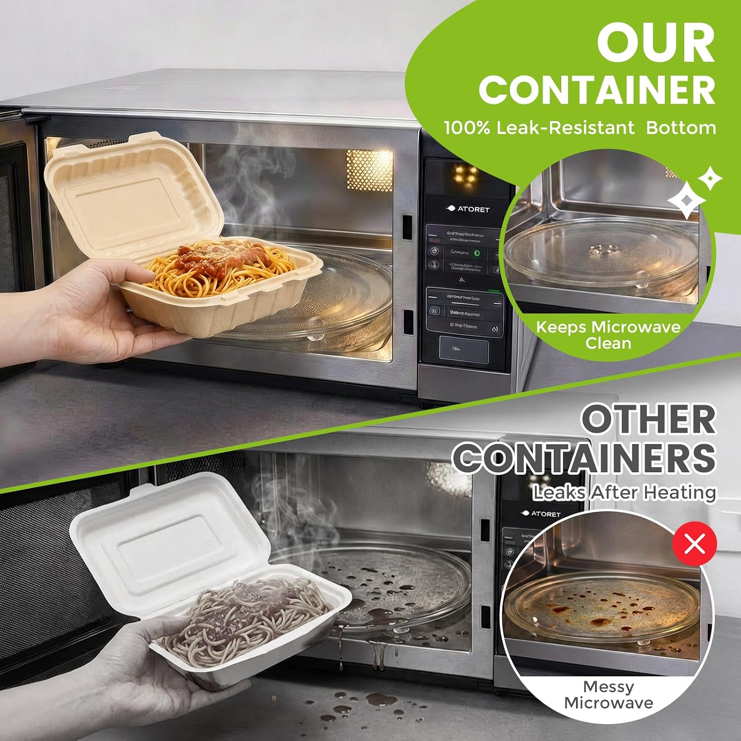 Pacote com 50 Recipientes Clam - Meal Prep Microwave avaliação e preço