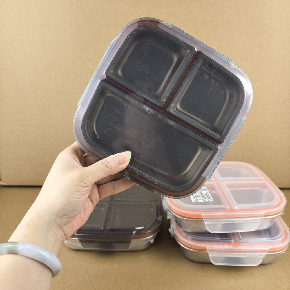 Caixa bento retangular de aço  - Meal Prep Healthy Lunch avaliação e preço