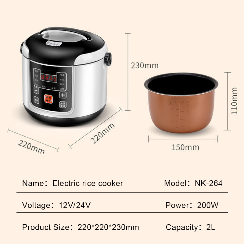 Mini panela de arroz 12v 24v,  - Meal Prep Soup avaliação e preço